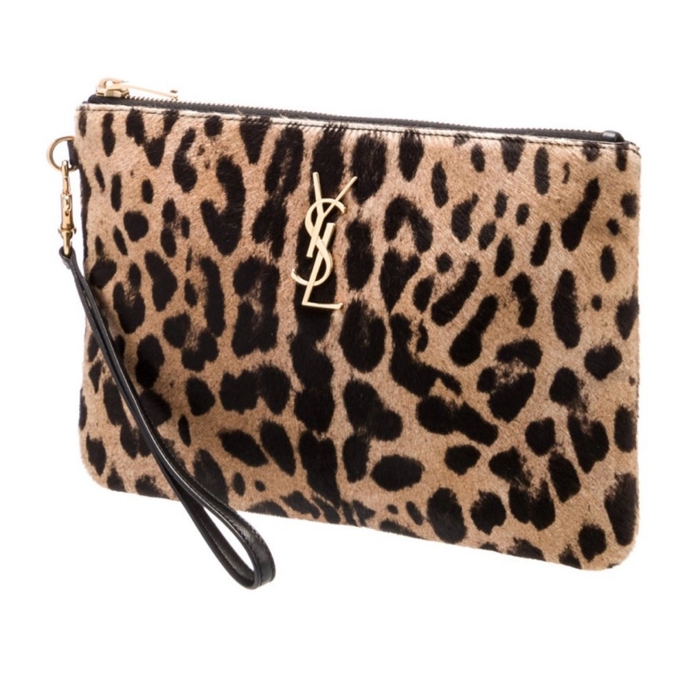 Yves Saint Laurent Animal Print Wristlet